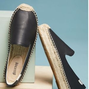 GUC Soludos Black Leather Espadrilles
